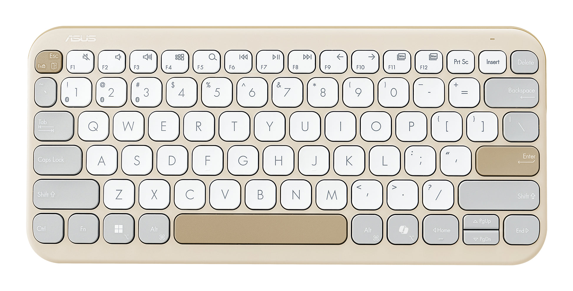 ASUS Marshmallow KW100 – Tastatur 75% – Schere – Bluetooth – QWERTZ (DE) – ohne Ziffernblock