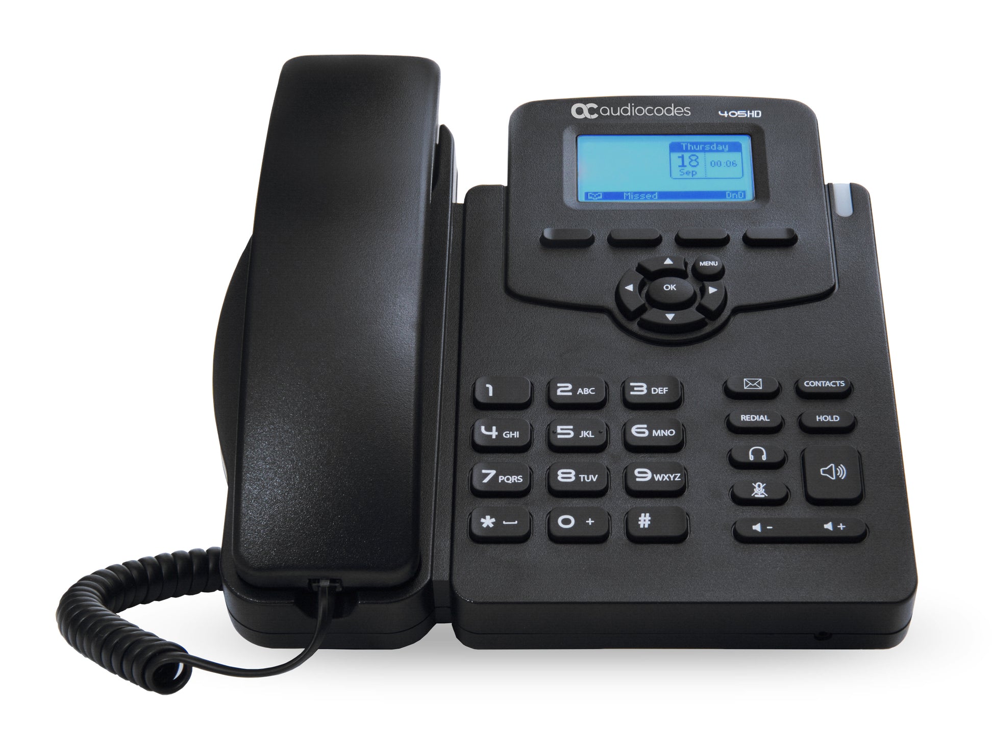 AudioCodes 405HD – IP-Telefon, PoE, 4 Gigabit-Ethernet-Ports (10/100/1000), schwarz