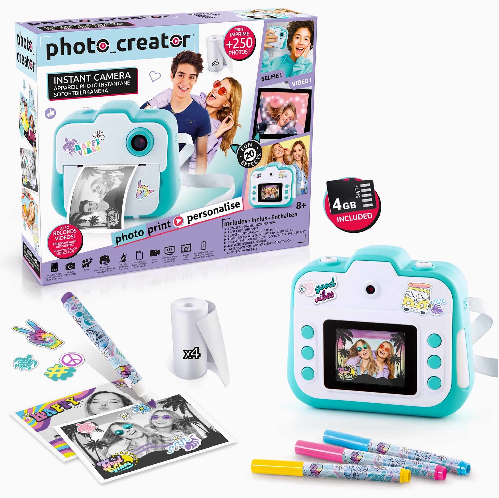 Canal Toys Photo Creator Sofortbildkamera – Hybrid-Sofortbildkamera, Sofortbildfilm, Weiss