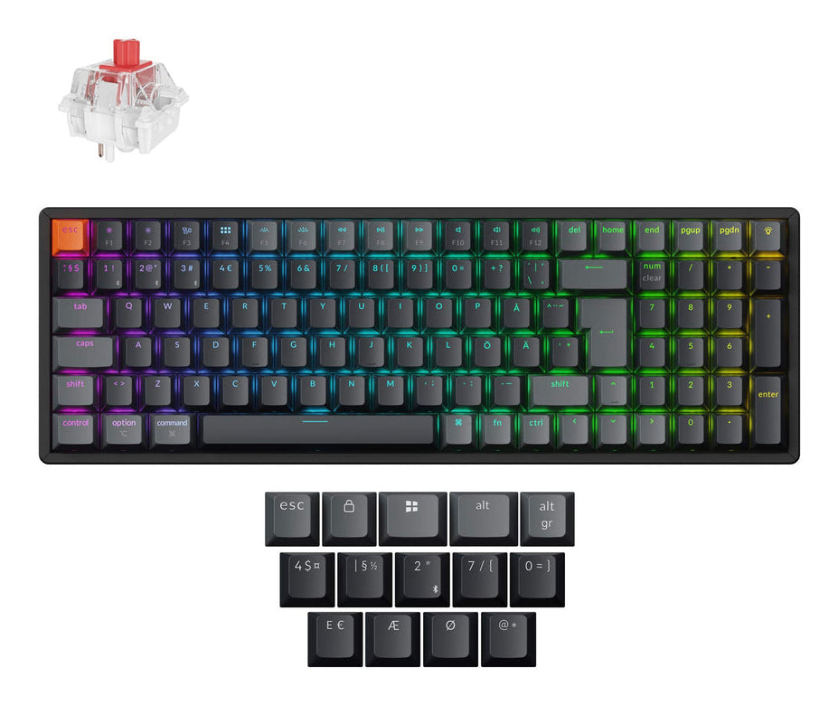 Keychron K4 QMK v3 – Mechanische Tastatur 96% – Red Switch – Bluetooth & 2,4 GHz (USB‑A) – QWERTZ (CH)