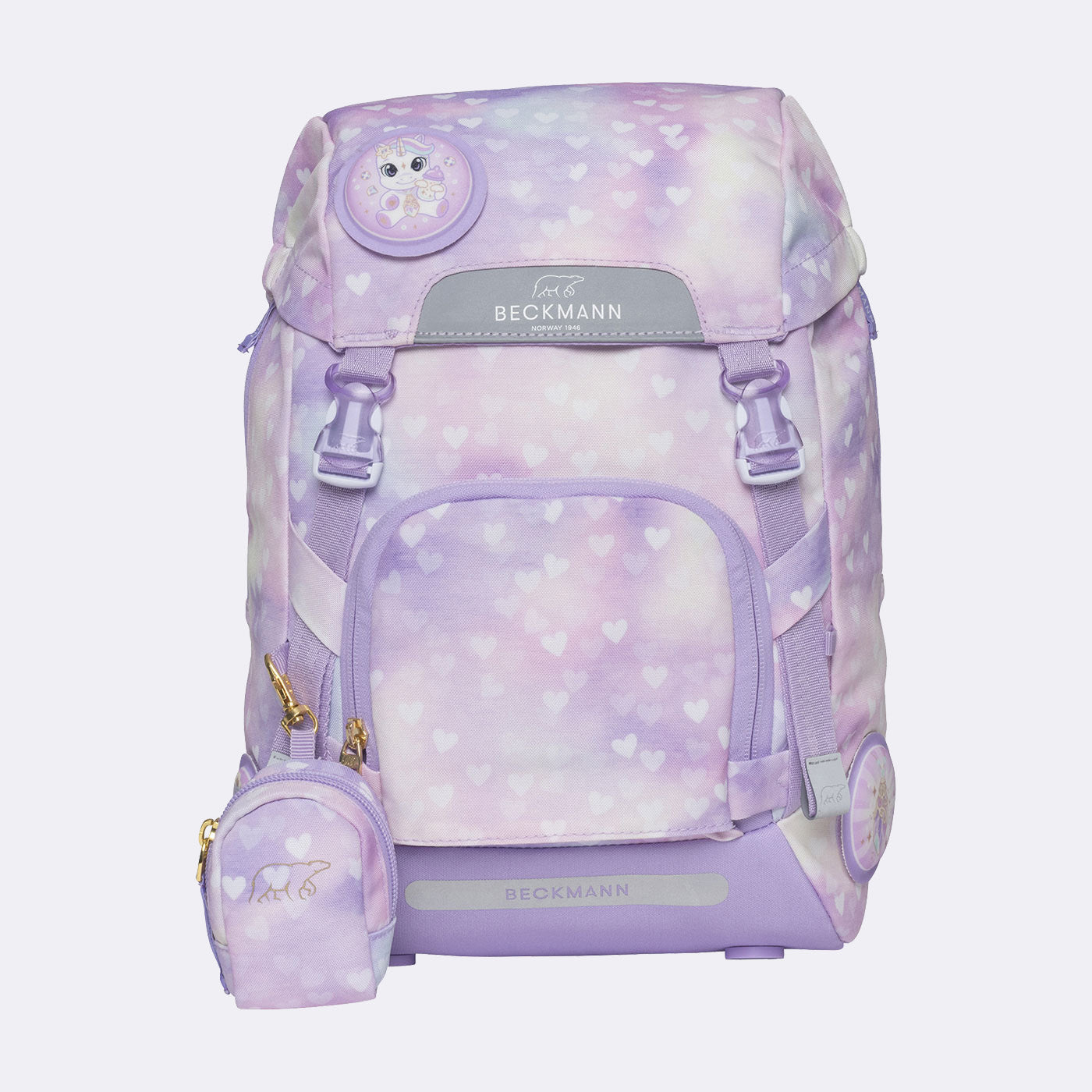 Beckmann Classic – Schulrucksack-Set 6-teilig, Unicorn Princess, 22 l, 24×37×25 cm