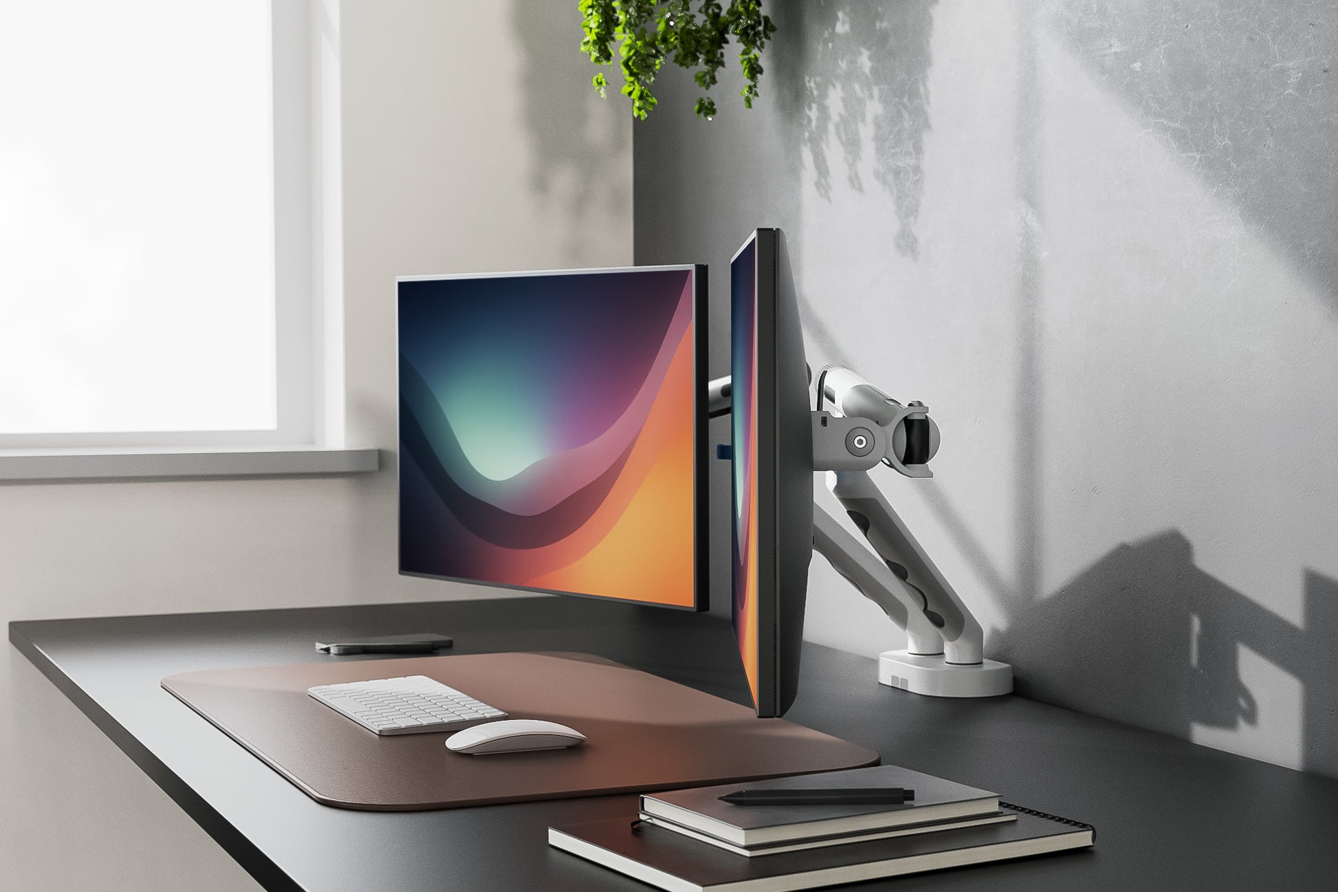 Digitus Dual Design – Monitorarm Tischhalterung – 2 Monitore – bis 35" – VESA 75×75/100×100 mm – bis 10 kg/Monitor