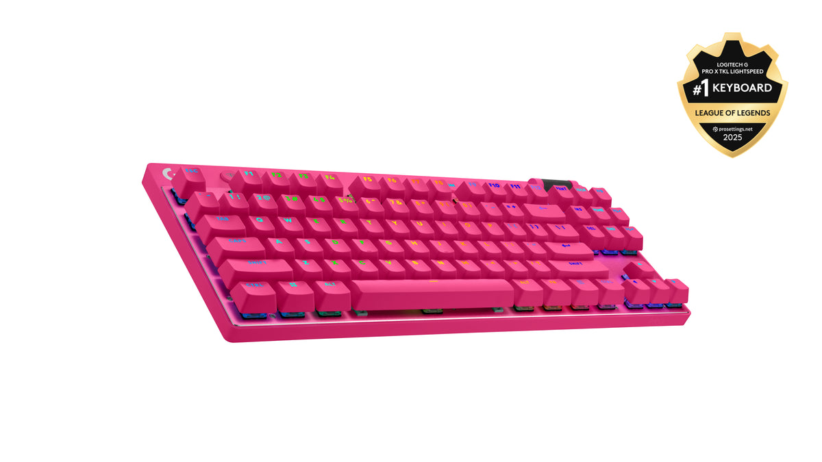 Logitech G PRO X TKL – Gaming-Tastatur – Mechanisch, RGB – Bluetooth & 2,4 GHz – QWERTY (Nordisch) – Magenta