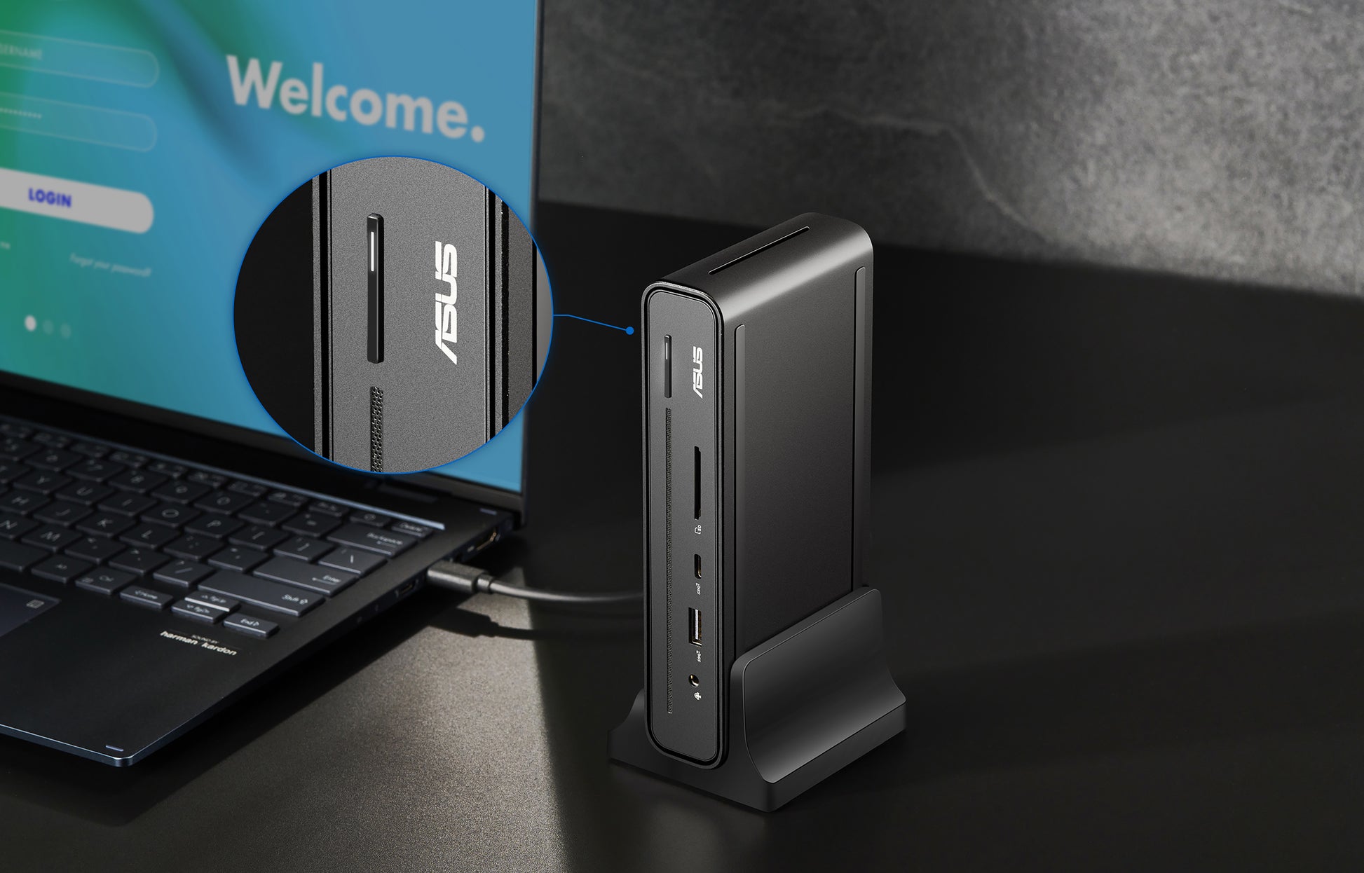 ASUS DC300 Dockingstation – USB-C, 1× DP, 1× HDMI, 3× USB-A, 2× USB-C, 90 W PD, GbE, für Windows/Mac/ChromeOS