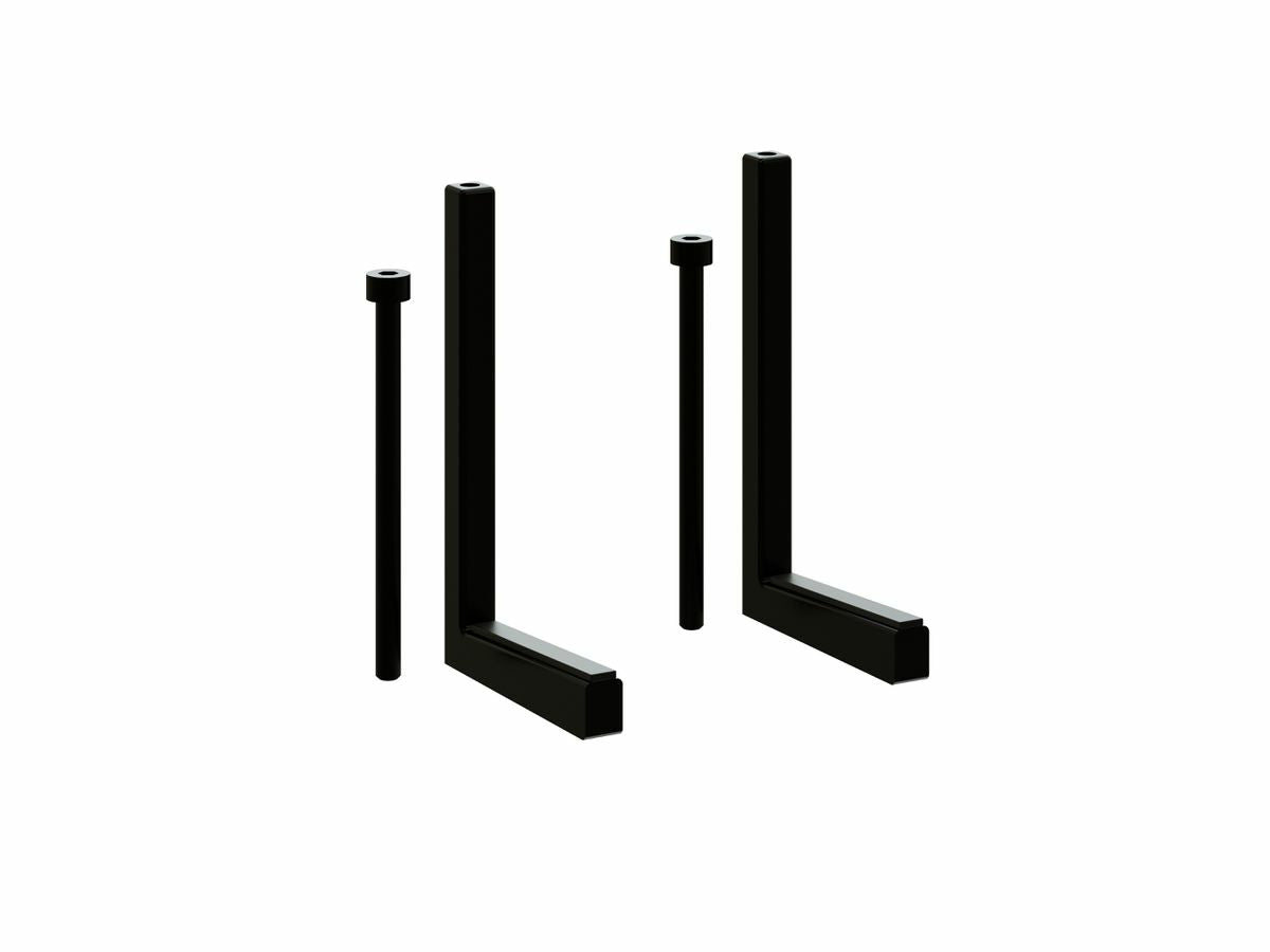 Max Hauri AG Max Hauri SUPRA Befestigungsset, Befestigungslaschen, Stahl, Tischmontage – für Tischdicken 3–5,5 cm – Schwarz