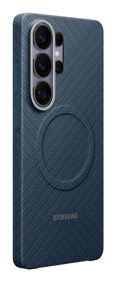 Samsung Backcover – für Samsung Galaxy S26 Ultra, Dunkelblau, Karbonfaser, kabelloses Laden