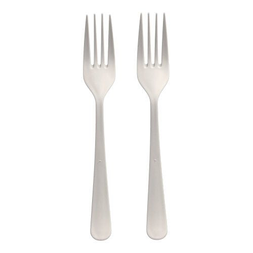 Papstar CIRCULWARE Mehrweg-Gabeln – 200 Stk., 19 cm, Polypropylen, Weiss, 100 % recyclebar
