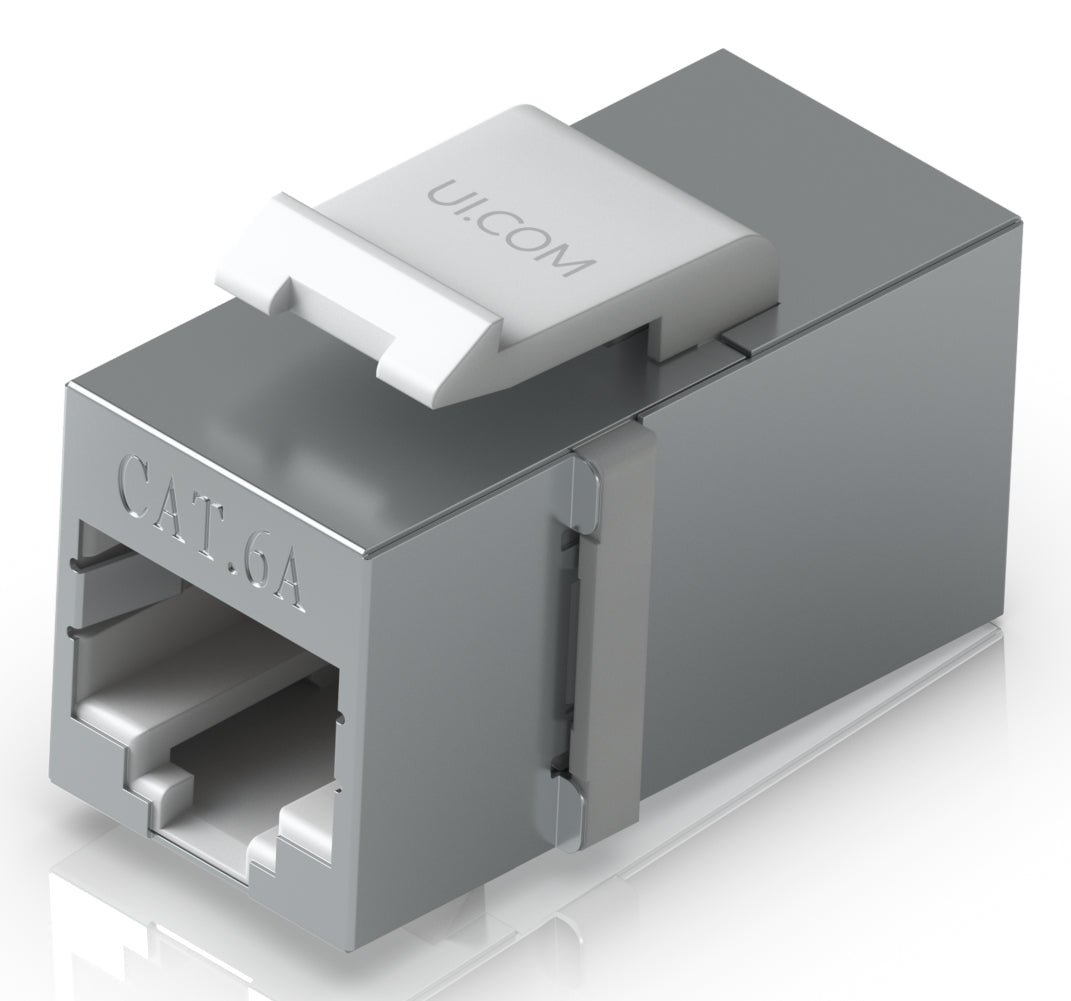 Ubiquiti Keystone-Kupplung – 16 × 31,2 mm, Edelstahl, flach, RJ-45 (weiblich–weiblich), 12er-Pack, für Cat6a