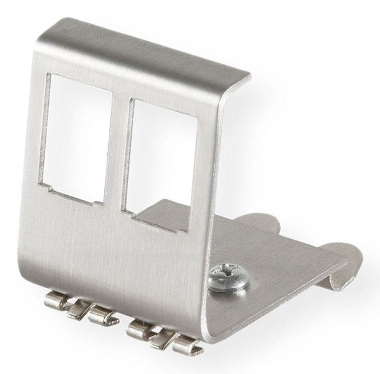 VALUE 21.99.3009 DIN-Schienen-Adapter – für Keystone-Module, Edelstahl, 48×42×51,2 mm