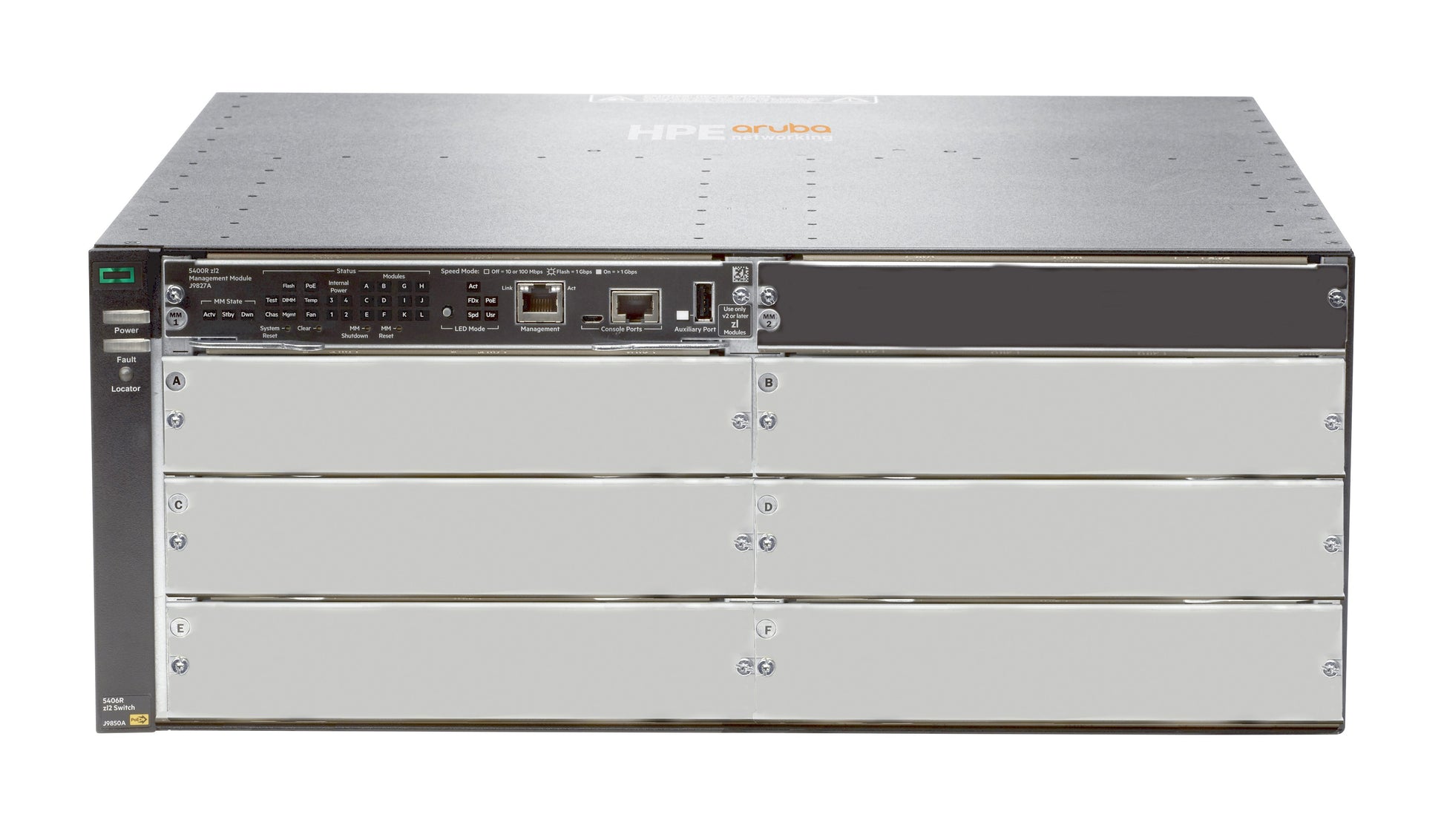 HPE 5406R zl2 J9821A – Managed Switch – modular, 6×Modulsteckplätze, bis zu 48×10G, bis zu 144×GbE