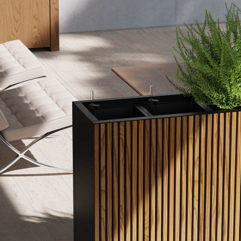 Herstera Pflanzkübel – 120 × 80 × 40 cm – Stahl (verzinkt), schwarz