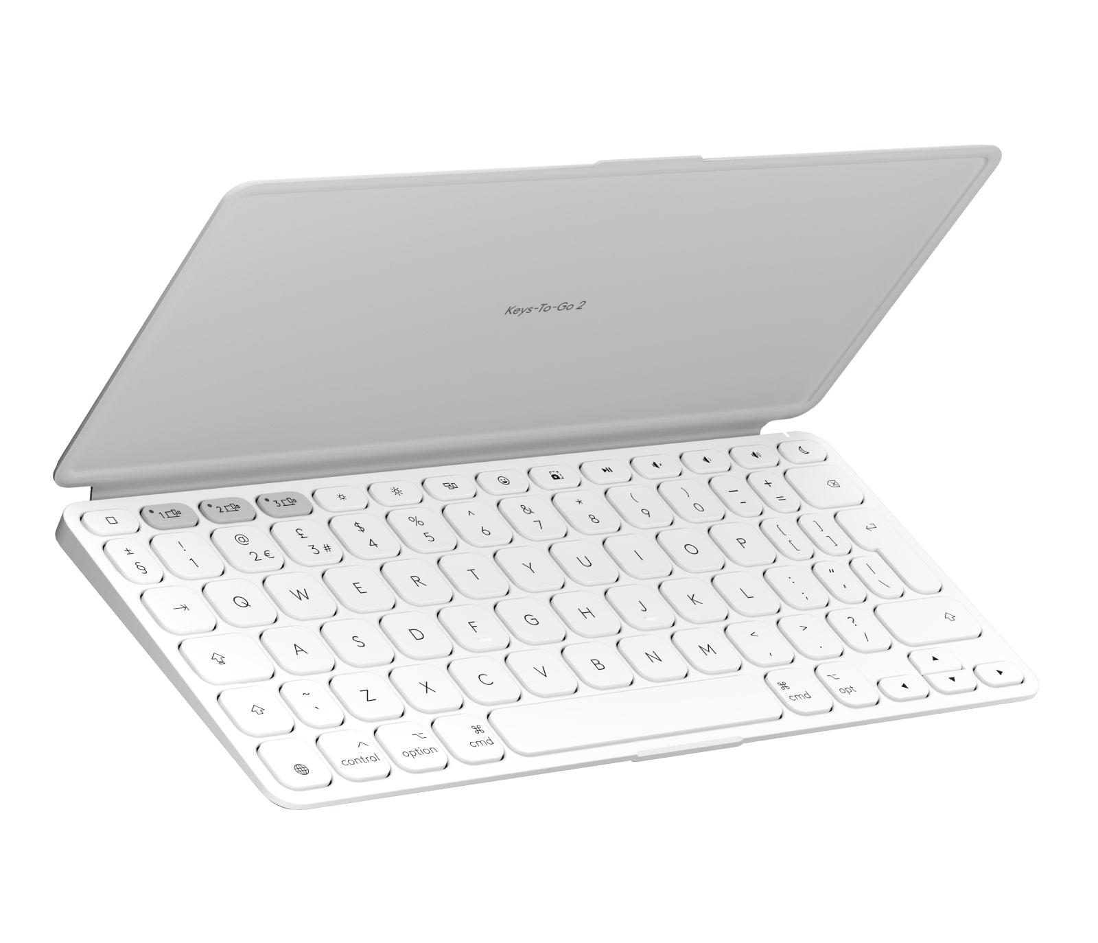 Logitech Keys-To-Go 2 – Mini Tastatur – Schere – Bluetooth – QWERTY (UK‑INT) – Weiss – Ohne Ziffernblock