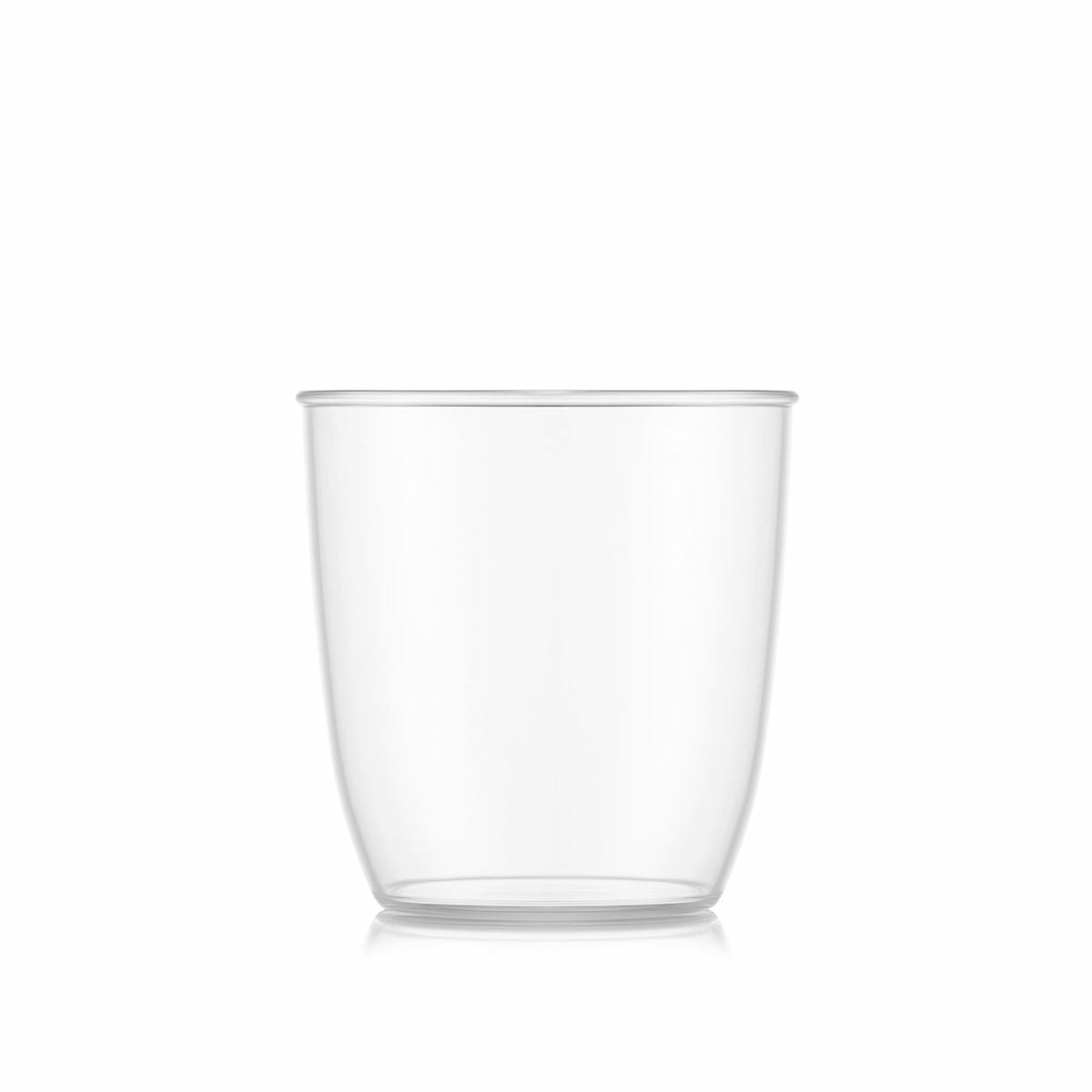 Bodum KVADRANT Becher – 4er Set, 350 ml, 8,7 × 8,7 × 9,2 cm, Kunststoff, Transparent, stapelbar