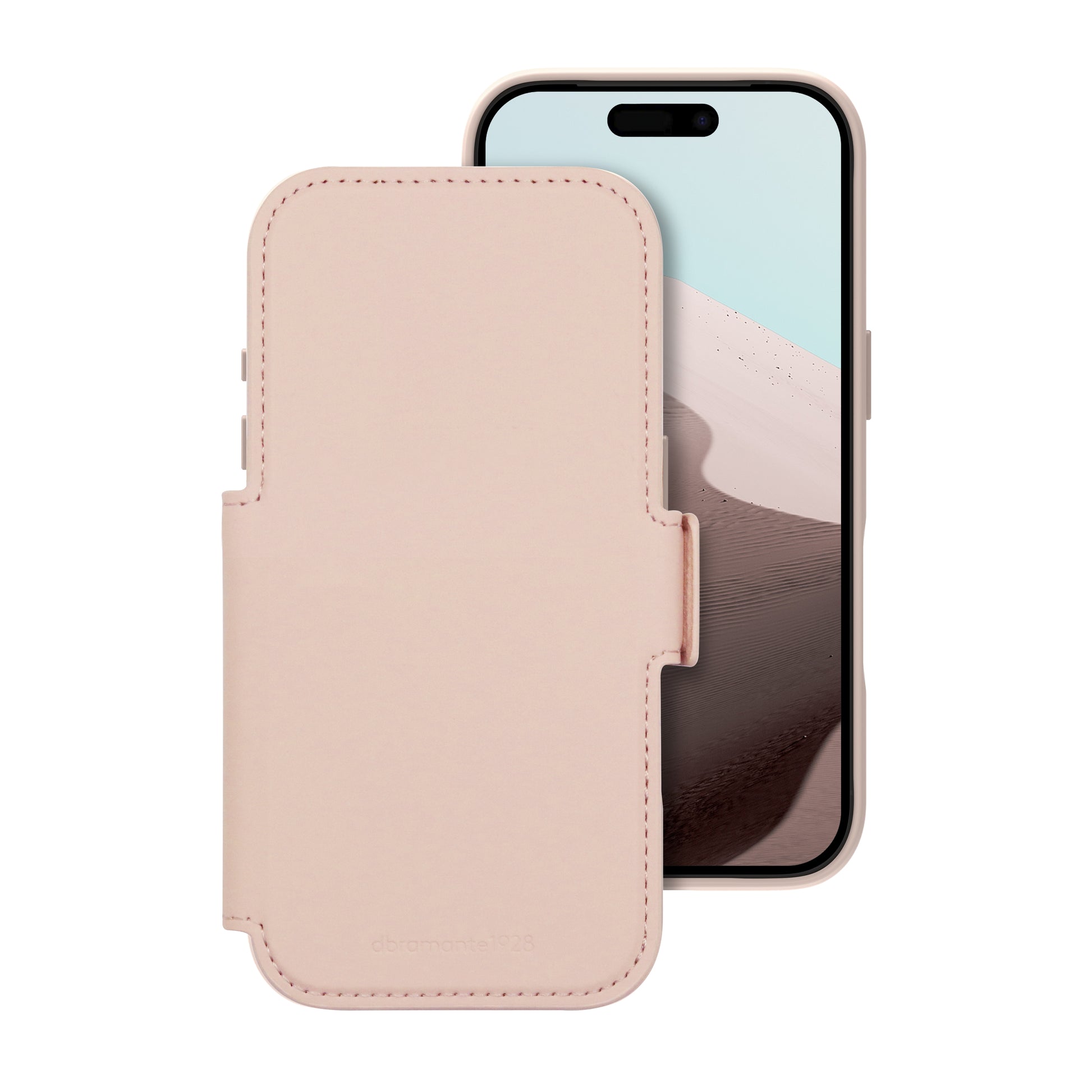dbramante1928 Lynge MS ICON Wallethülle – für Apple iPhone 17 Pro, 3 Kartenfächer, Kunststoff, Pink Sand