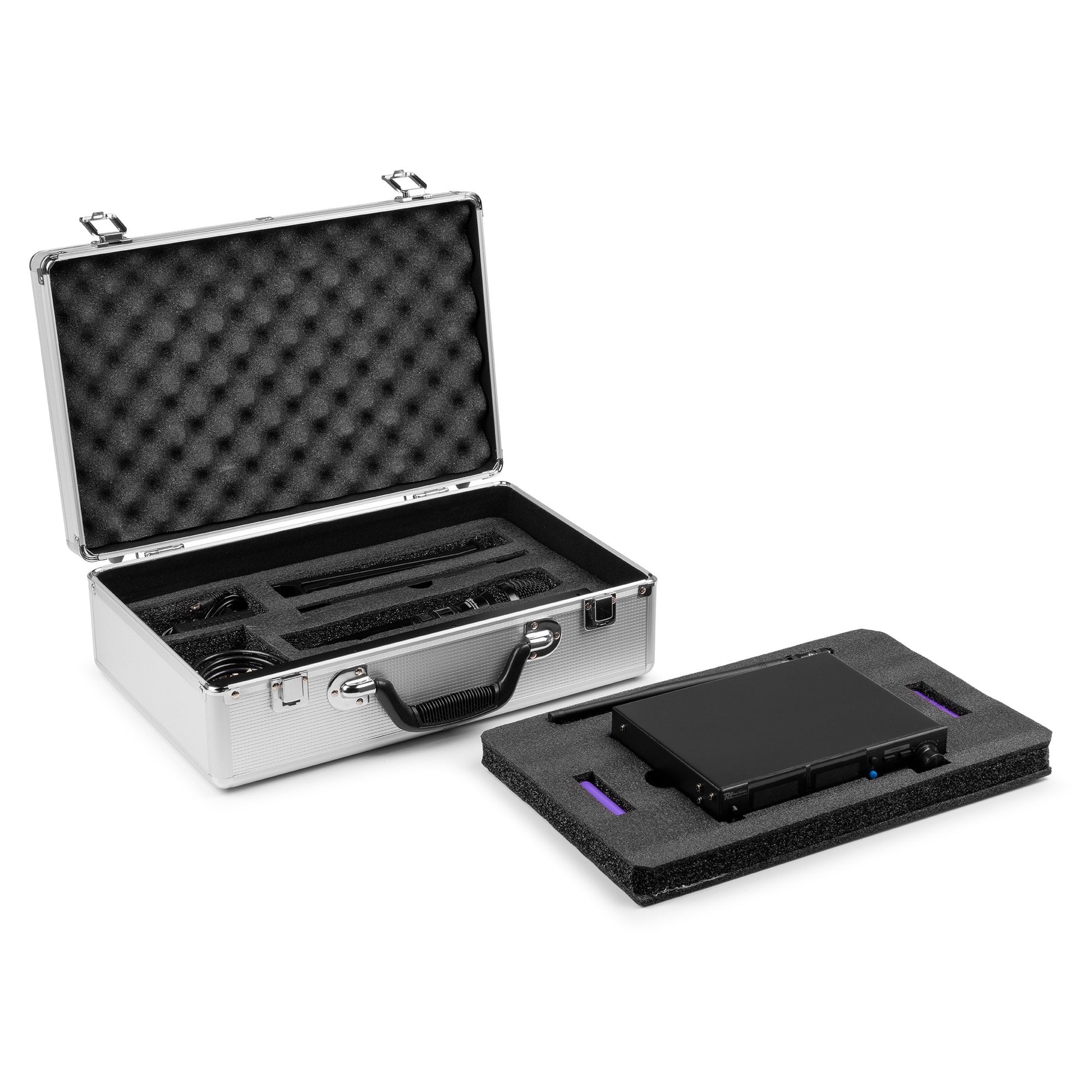 Power Dynamics PD522 – Bühnenmikrofon 2er-Set – XLR, Kabellos (500–530 MHz), Niere, 50–18'000 Hz, Schwarz
