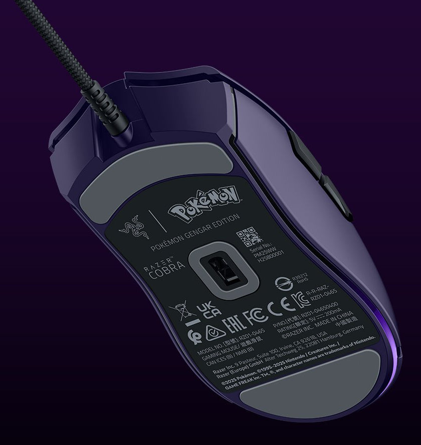 Razer Cobra Pokémon Gengar Edition – Gaming-Maus – Kabelgebunden (USB‑A), 8500 DPI, RGB-Beleuchtung, rechts