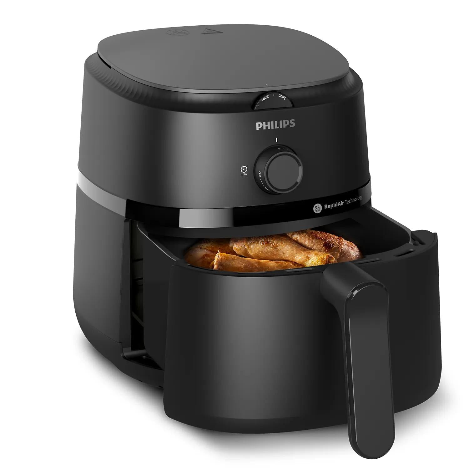 Philips Heissluftfritteuse NA120/00 – 4,2 l, Braten & Backen, 1500 W – schwarz