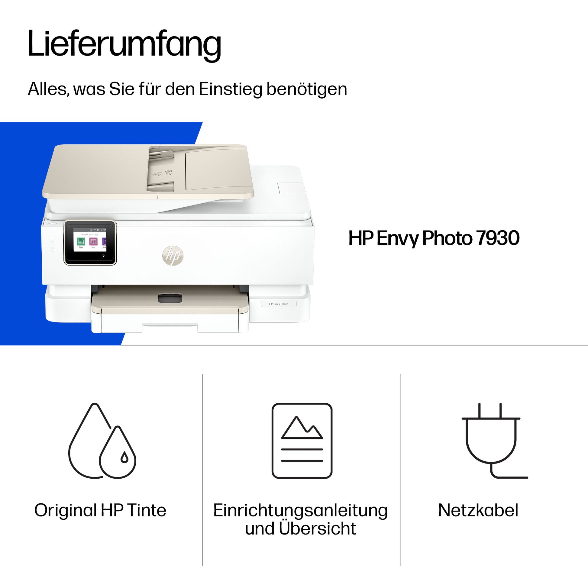 HP Envy Photo 7930 – Farbiges Tintenstrahl-MFP, 3-in-1 – USB/WLAN – 10 Seiten/Min S/W