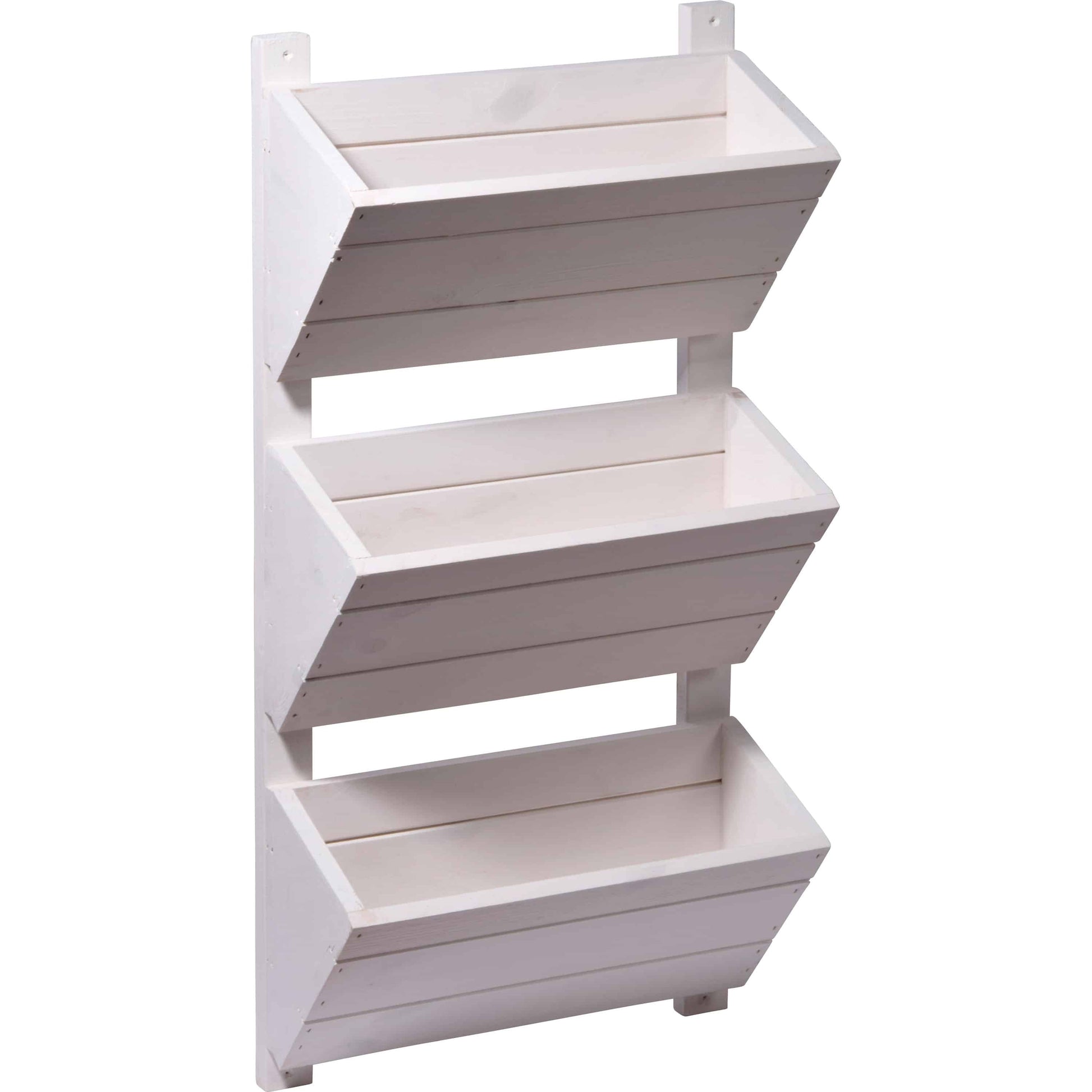 Dobar 3-stufiges Wand-Pflanzbeet – 17,5 × 79 × 38 cm – Kiefernholz, Weiss