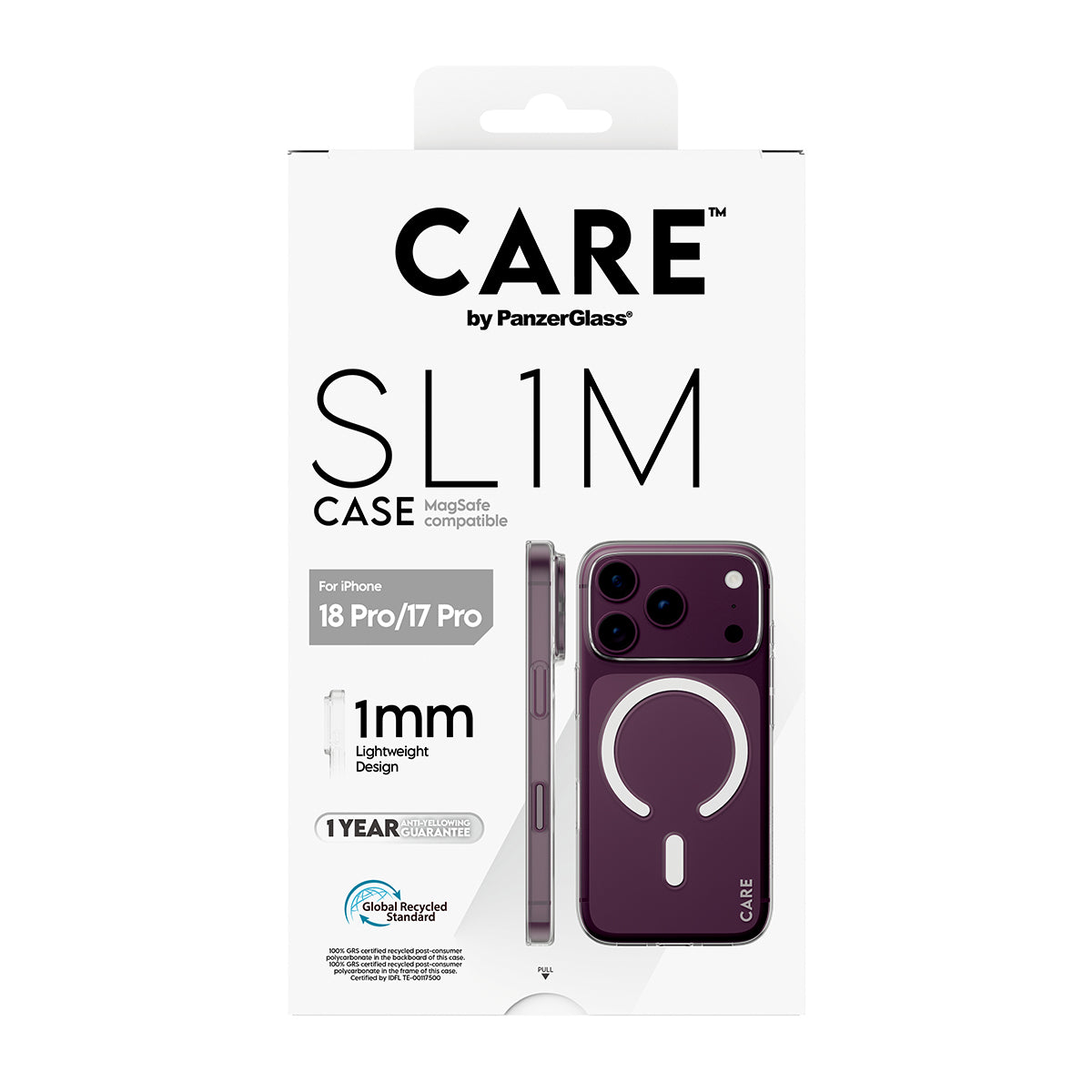 PanzerGlass CARE SL1M Backcover – für Apple iPhone 18 Pro, iPhone 17 Pro, MagSafe, PC, Transparent