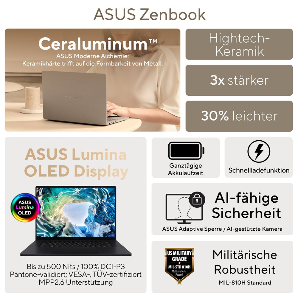 ASUS Zenbook S16 UM5606GA-SR565W – 16" WQXGA+ OLED Touch, Ryzen AI 9 465, 16 GB, 512 GB SSD, Win 11 Home