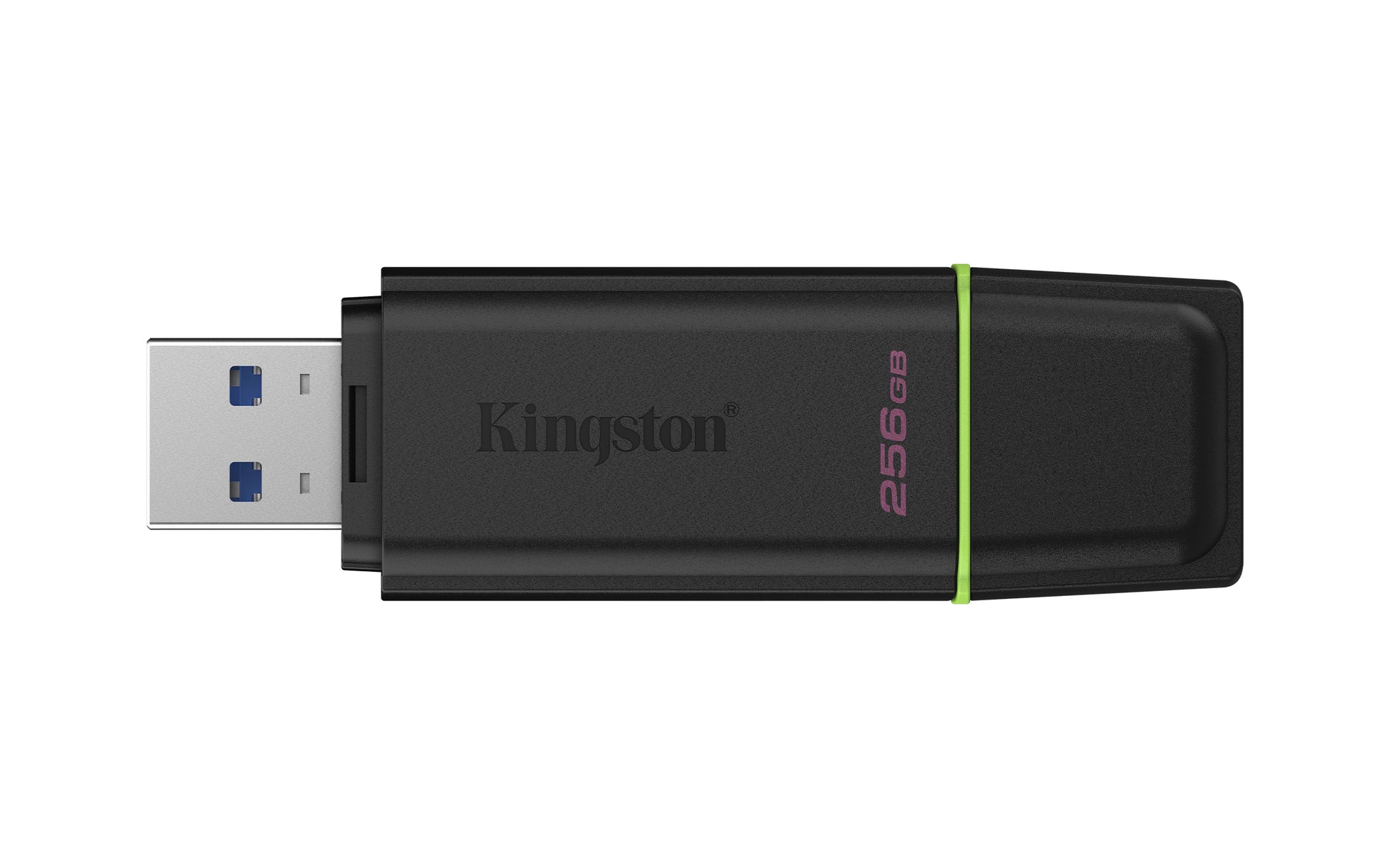 Kingston Technology Kingston USB-Stick 256 GB – USB-A 3.2 Gen 1, mit Kappe, Schlüsselanhänger, Schwarz/Grün