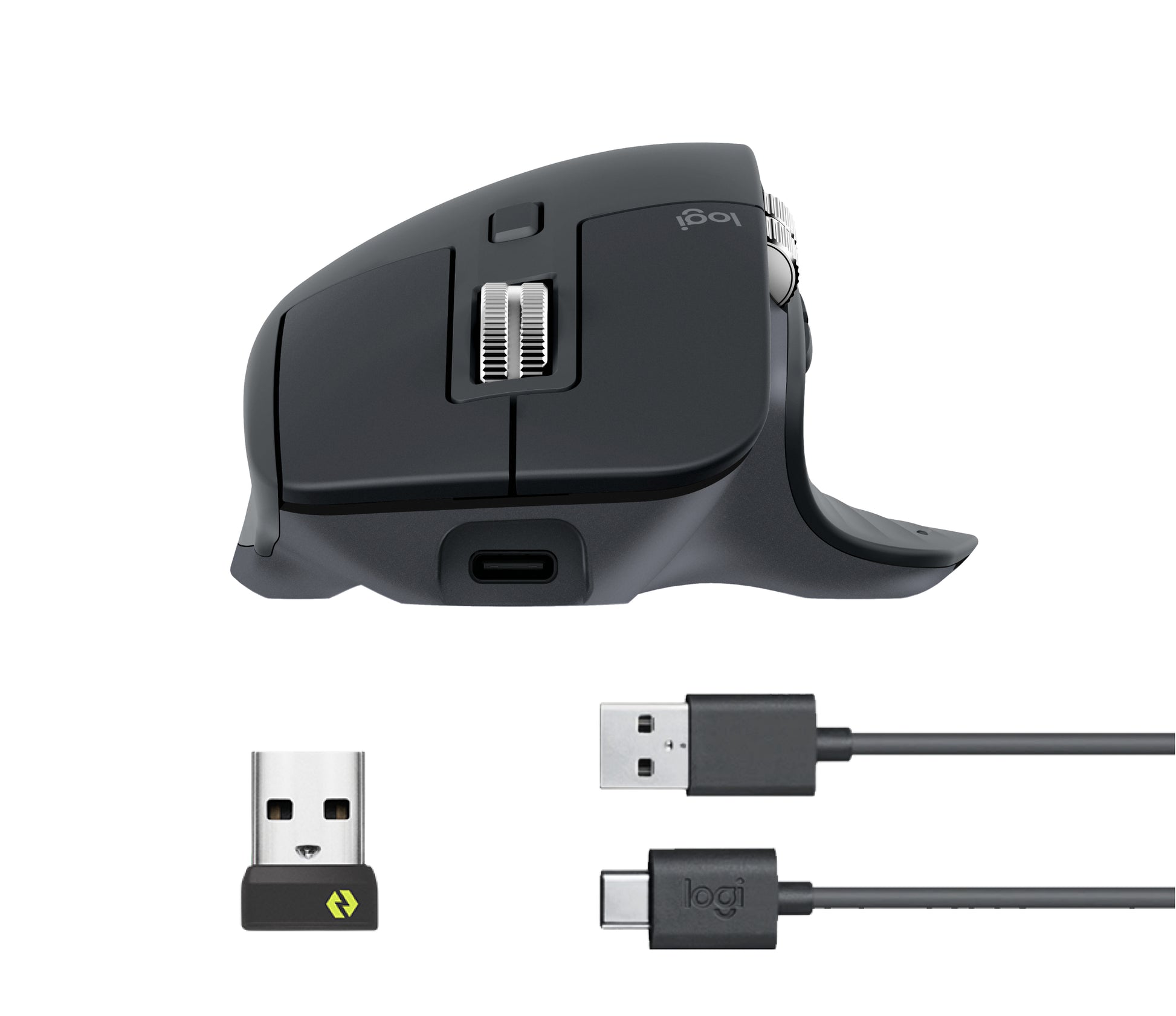 Logitech MX Master 3S Ergonomische Maus – kabellos, 7 Tasten, Easy-Switch, Batterieladeanzeige, Grau