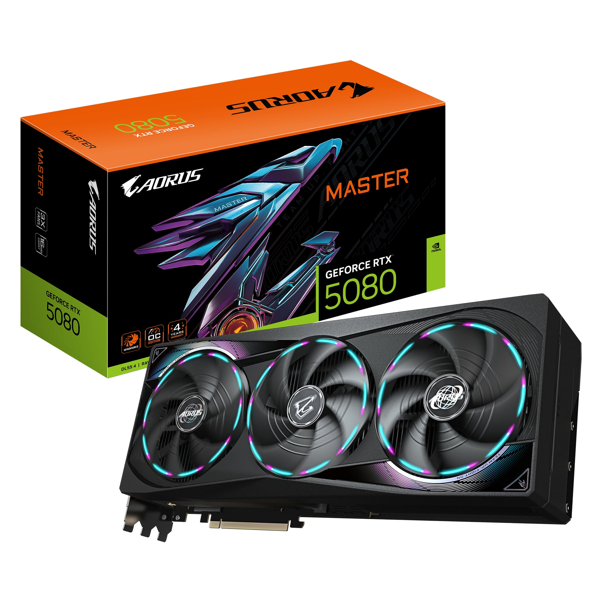 GIGABYTE AORUS GeForce RTX 5080 MASTER 16G – PCIe Grafikkarte – 3×DP, 1×HDMI, PCIe 5.0, 1×16‑pin