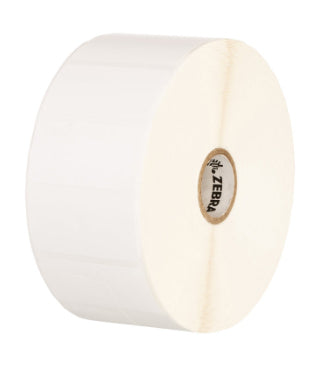 Zebra Druckeretiketten, 38 mm × 13 mm, weiss, Polyester, selbstklebend, 4860 Etiketten/Rolle