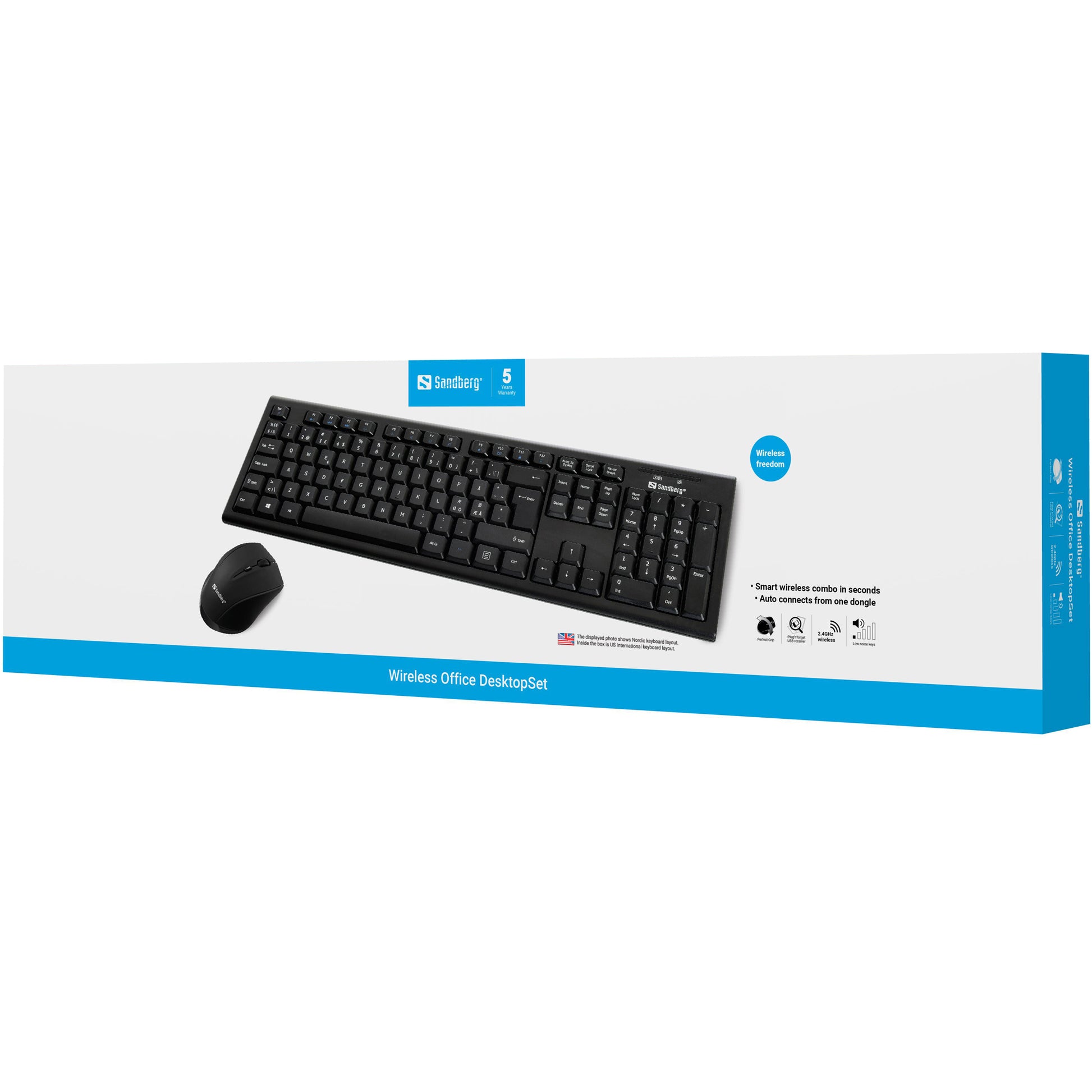 Sandberg Wireless Office DesktopSet – Tastatur- und Maus-Set – kabellos