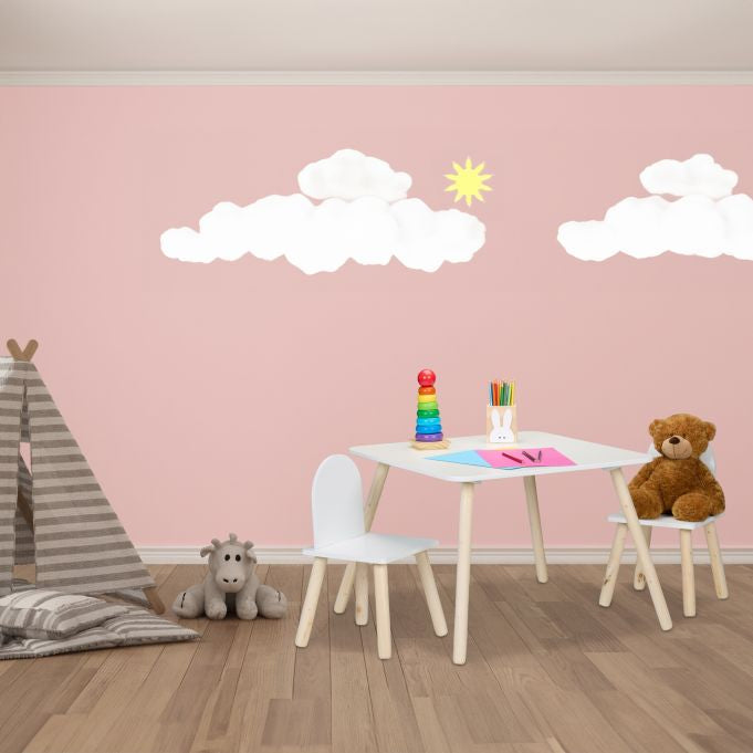 Relaxdays 3-teiliges Bistro-Set mit 2 Stühlen – MDF, Holz – Tisch 60 × 60 × 45 cm – für den Innenbereich