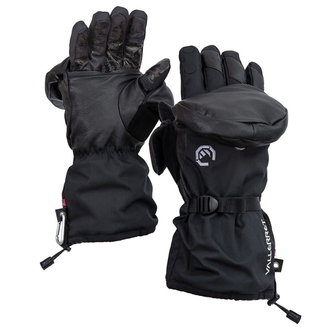 Vallerret Photography Gloves Vallerret Alta Arctic Mitt Fäustlinge – Grösse M, Unisex, Leder, mit Handgelenkband – Schwarz