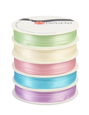 Pattberg Geschenkband, Satin, Buntmix, 10 mm × 3 m, 5 Stk.