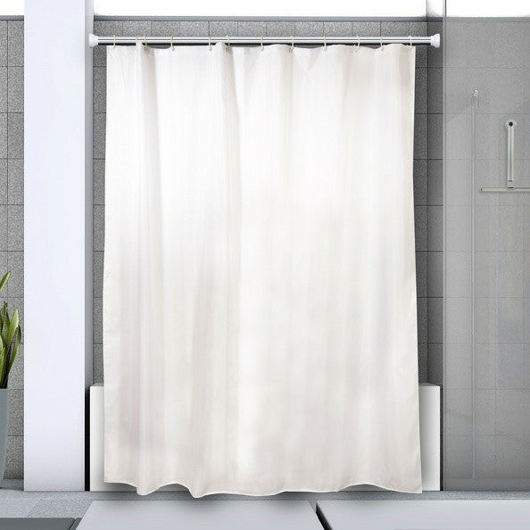 Spirella Duschvorhangstange Kreta – 75-125 cm, Aluminium glänzend, ohne Bohren, Silber