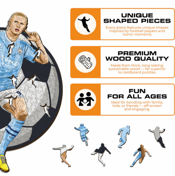 Iconic Puzzles Puzzle Man City FC – Erling Haaland – 270 Teile – 30 × 42 cm – ab 10 J. – Holz, FSC