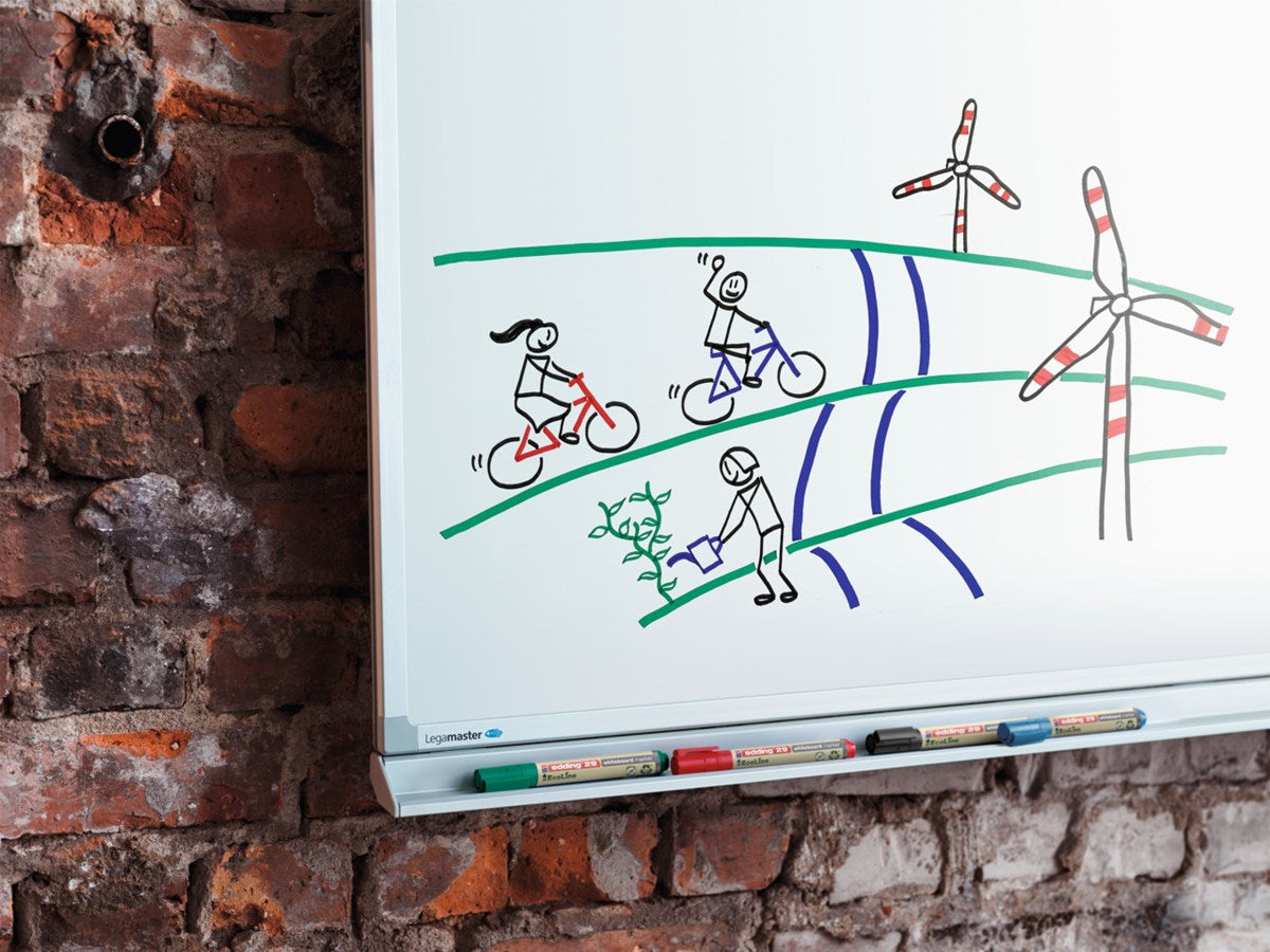 Edding Whiteboard-Marker 29 EcoLine – Keilspitze 1-5 mm – sortiert – 4er-Set – trocken abwischbar