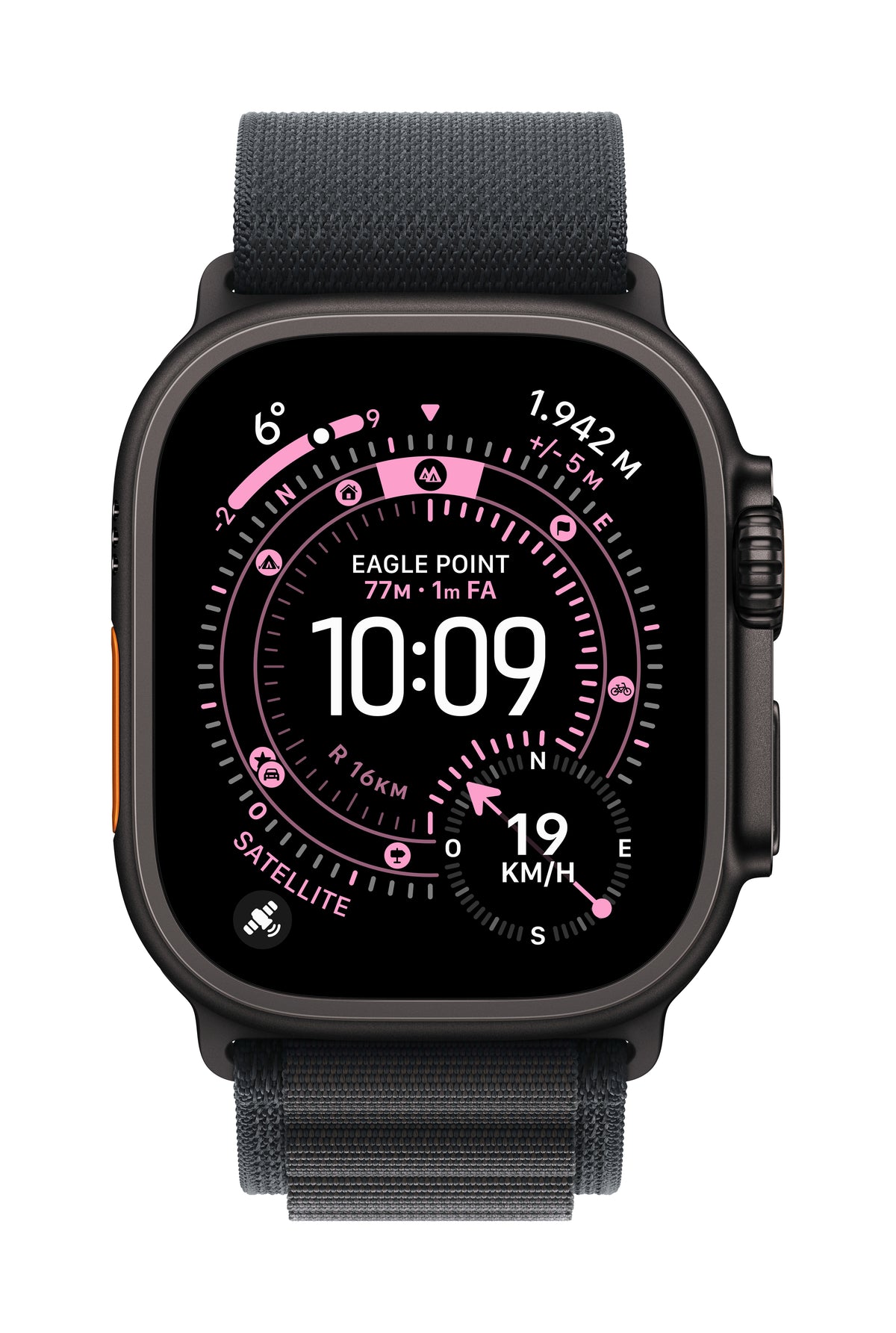 Apple Alpine Loop – Titan, Schwarz, S, für Apple Watch