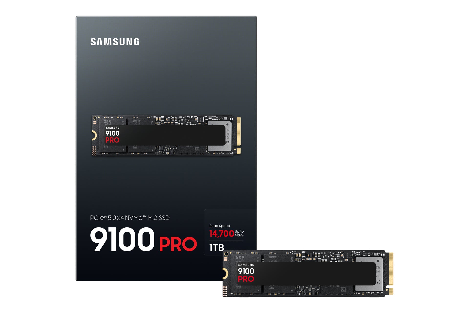 Samsung 9100 Pro (MZ‑VAP1T0BW) – 1 TB M.2 2280 PCIe 5.0 NVMe – 14'700/13'300 MB/s (Lesen/Schreiben)