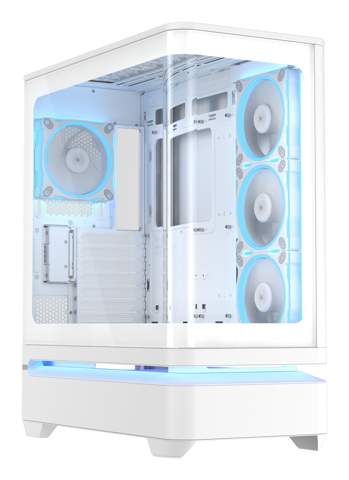 ASUS PRIME AP304 TG – PC-Gehäuse – Weiss, für Mini-ITX/ATX/micro-ATX, 3×120+1×120 mm, Seitenfenster, ARGB