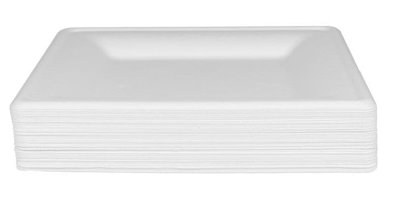 Furber. Furber Teller, Bagasse (Zuckerrohr), quadratisch – 26 × 26 cm – weiss – 50 Stk.