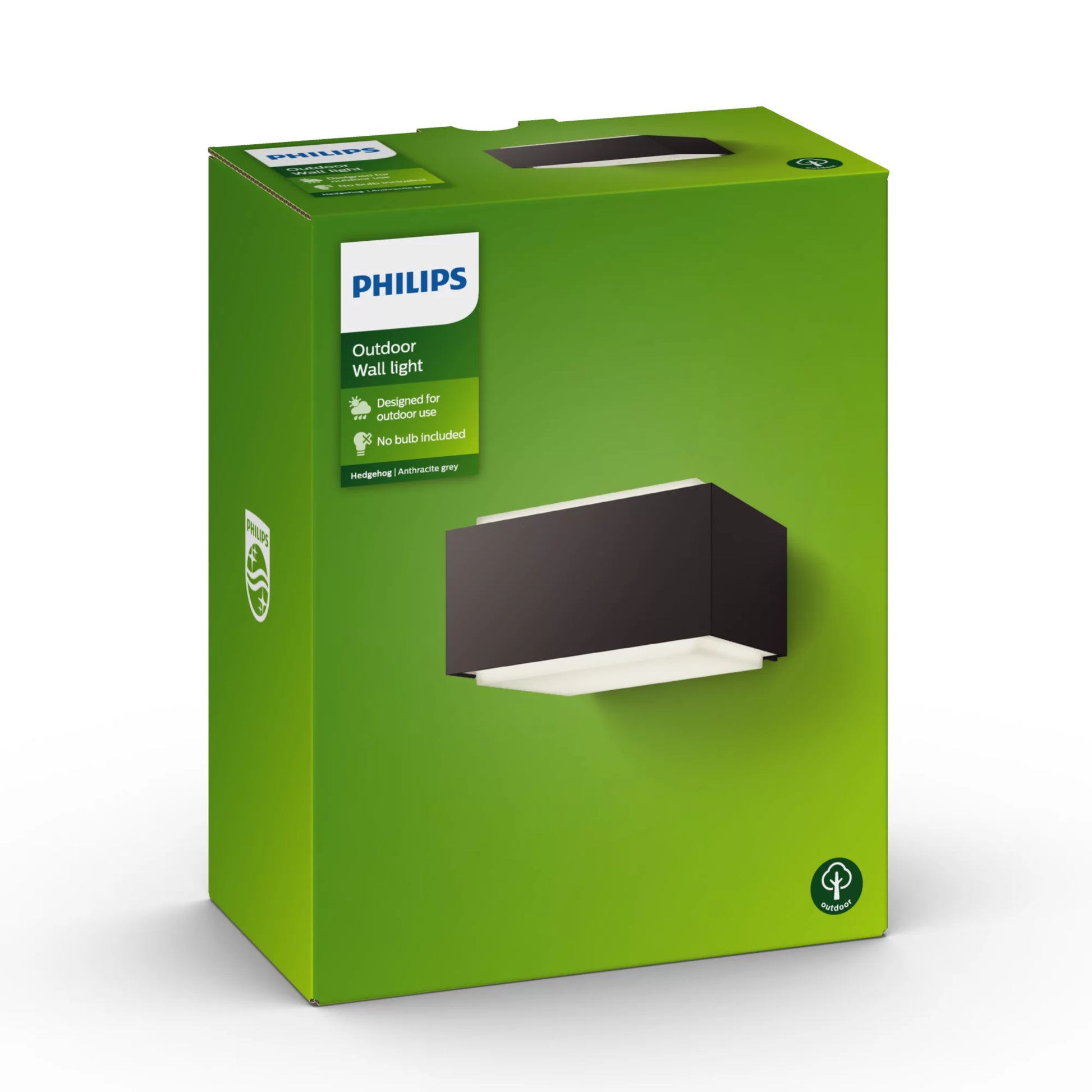 Philips by Signify Philips Aussenwandleuchte Hedgehog – 18,2×9,1 cm – 42 W – IP44 – Netzbetrieb – dimmbar – Anthrazit – Aluminium