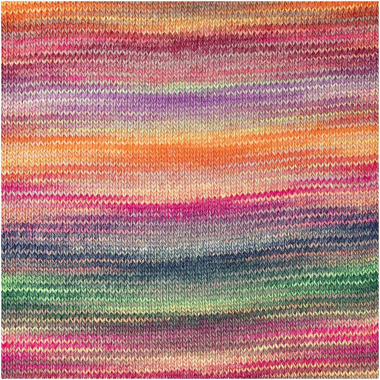 Rico Design Melange Wolle Aran Mehrfarbig – 200 g, 640 m, Nadel 5 mm, 51% Schurwolle/49% Polyacryl, 1 Stk.