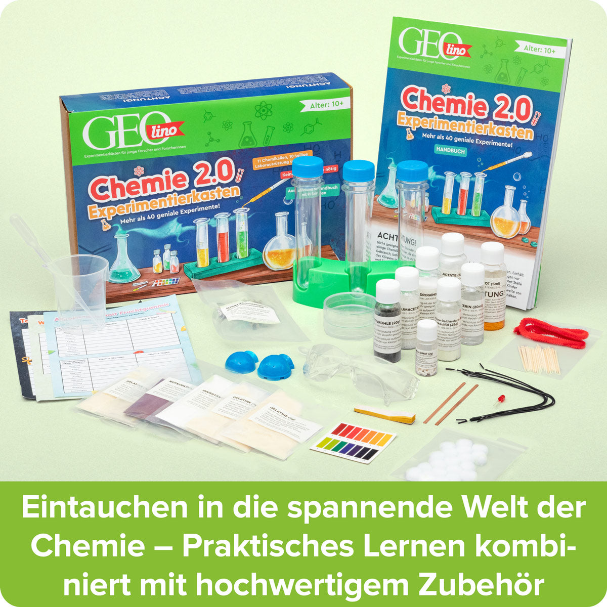 Franzis Verlag Experimentier-Set – GEOlino: Das grosse Chemieset, Chemie, ab 10 Jahren