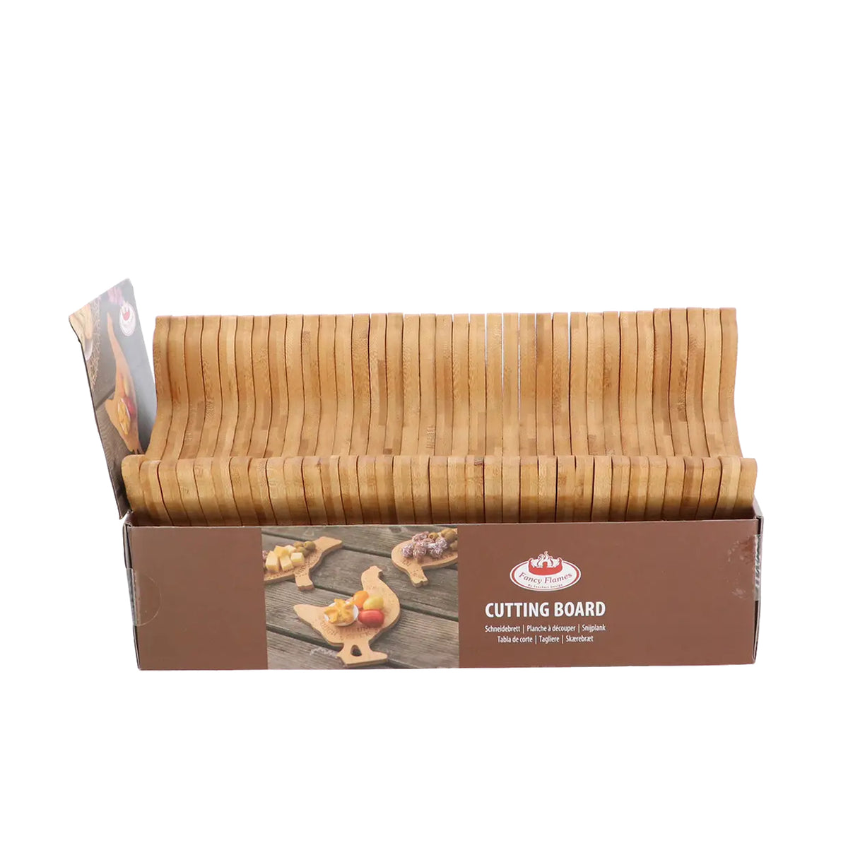 Esschert Design Schneidebrett 19 × 15,4 × 1,1 cm, Bambus, Braun