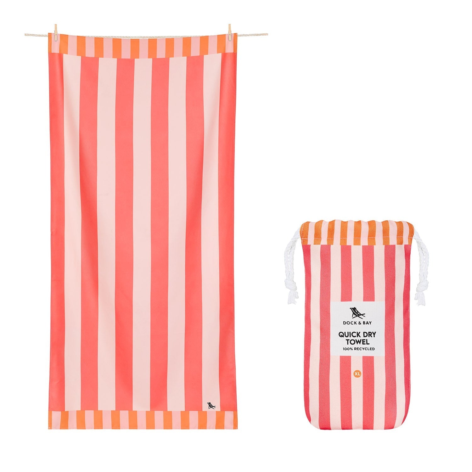 Dock & Bay Strandtuch DES XL Raspberry Road – 90 × 200 cm, Rot, Polyamid/Polyester