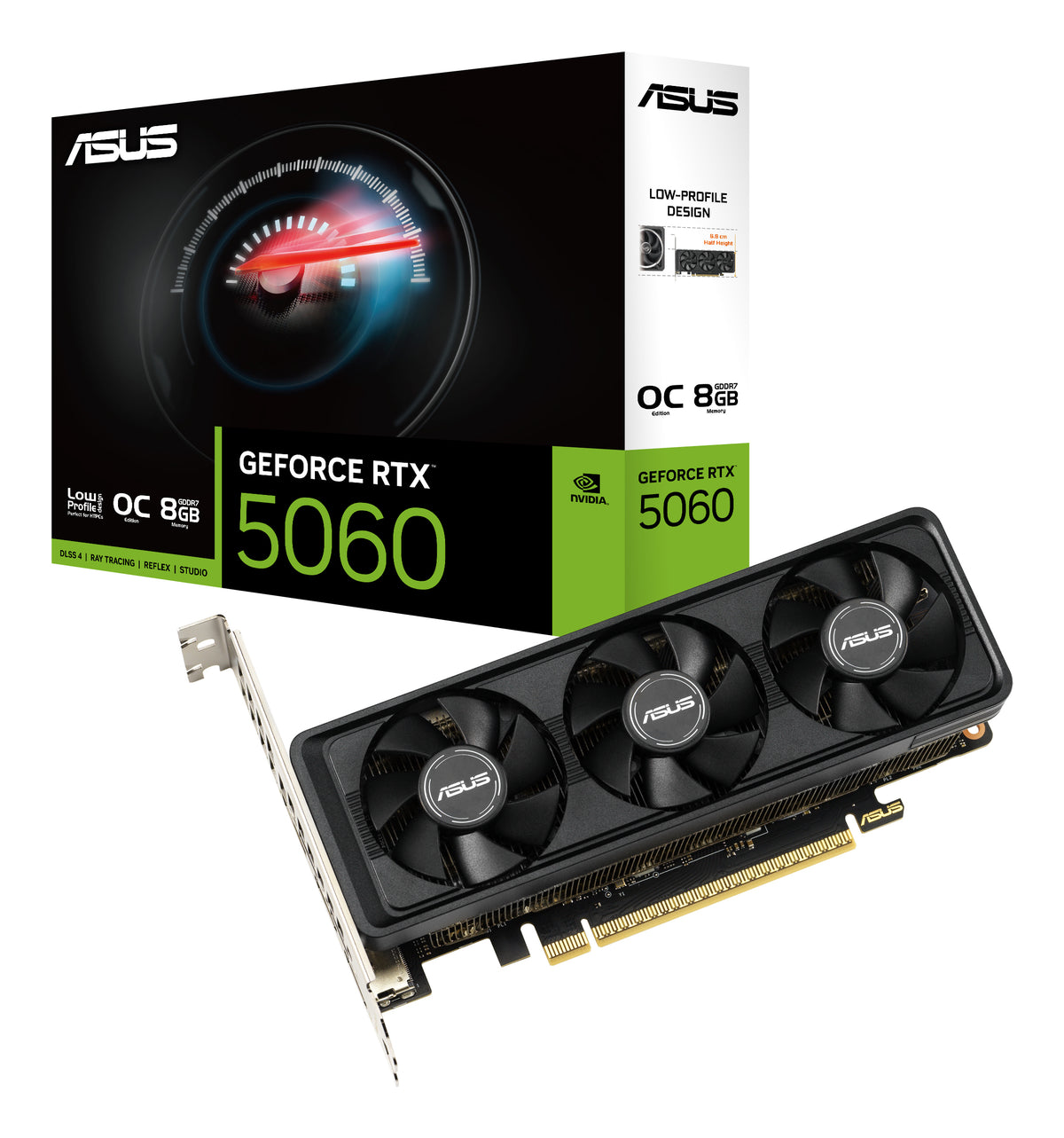 ASUS RTX5060-O8G-LP-BRK – PCIe Grafikkarte – 1×DP 2.1a, 2×HDMI 2.1, PCIe 5.0, 1×8‑Pin