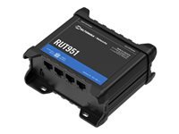 Teltonika Networks RUT951 – LTE Router, Wi‑Fi 4, 3× 100 Mbit/s Ethernet, 2× SIM, DIN-Schiene, Schwarz