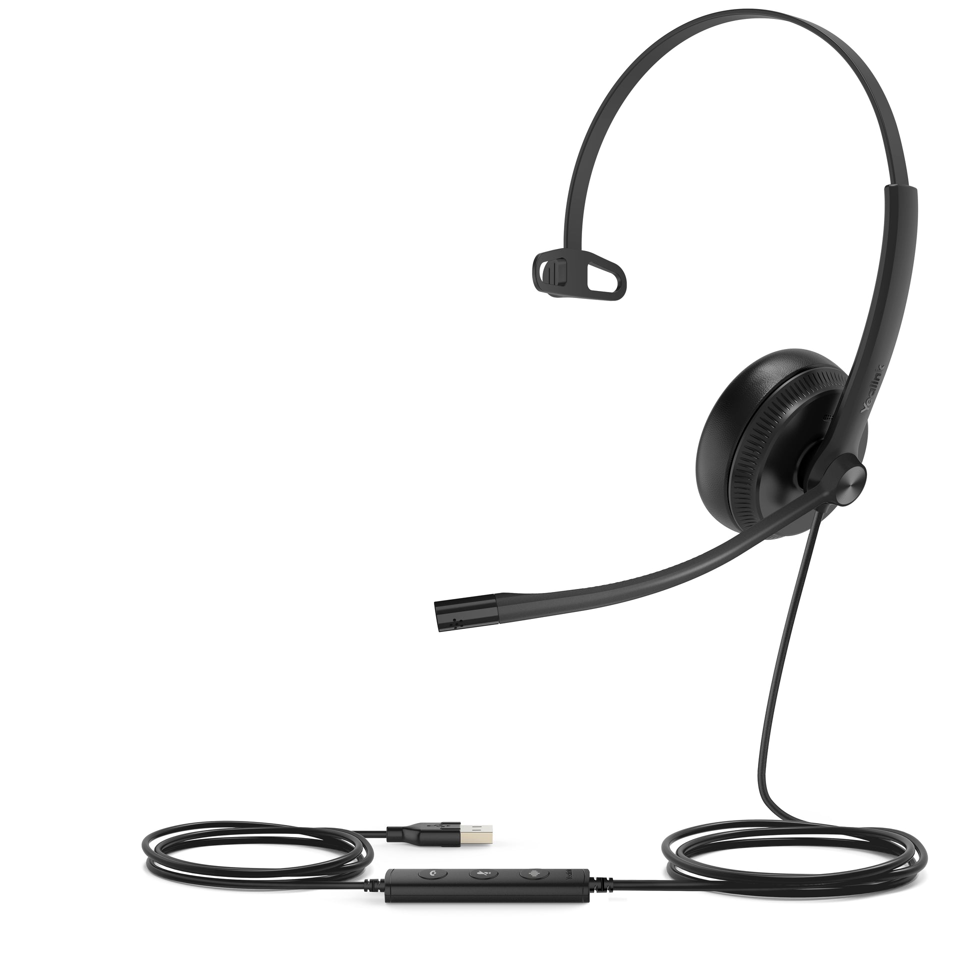 Yealink UH34 Mono UC Office-Headset – On-Ear, Mono, Kabelgebunden, USB-A, ANC, UC-optimiert, Schwarz