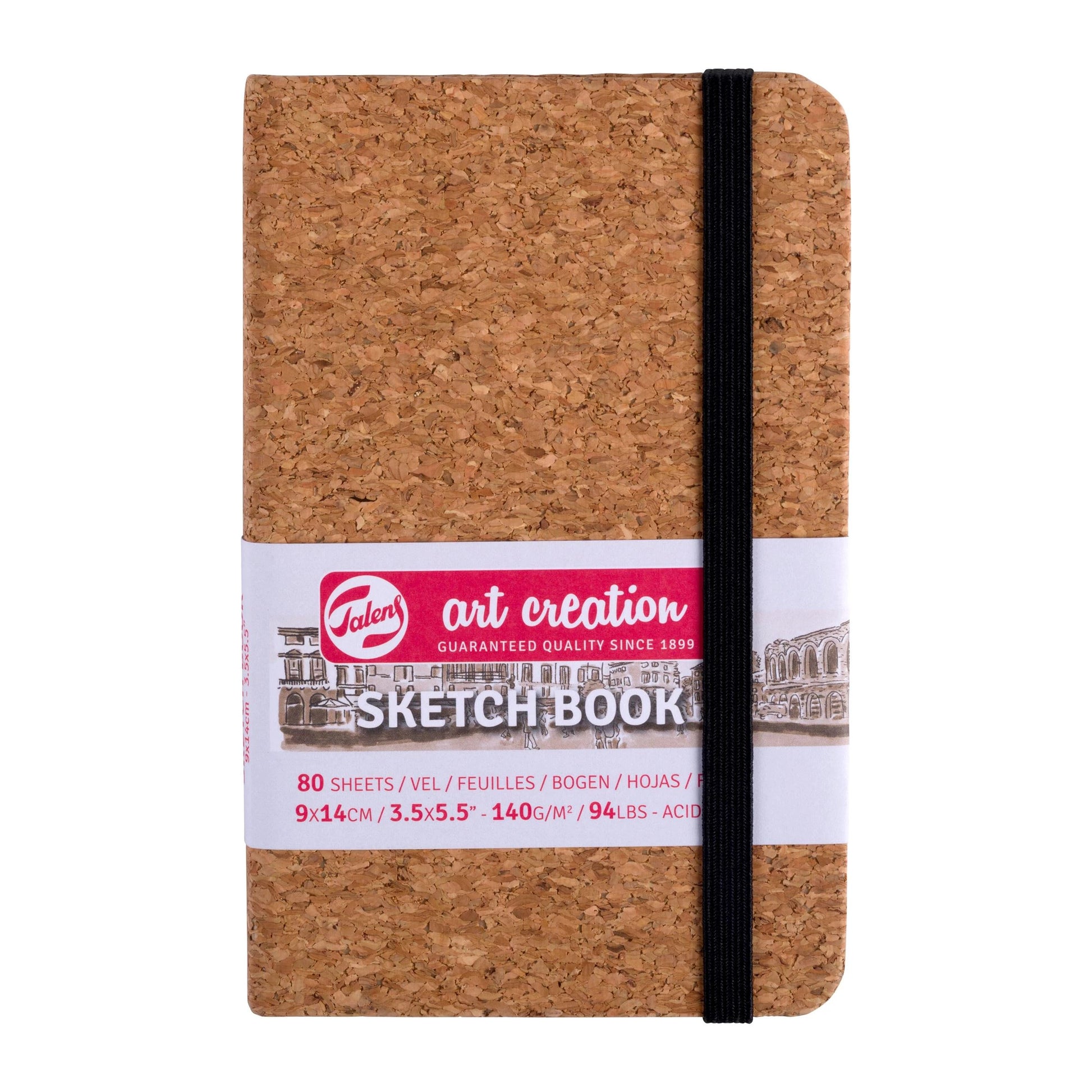 Talens Skizzenbuch, 9 × 14 cm, 140 g/m², 160 Seiten, braun, mit Gummiband, Hardcover, säurefrei