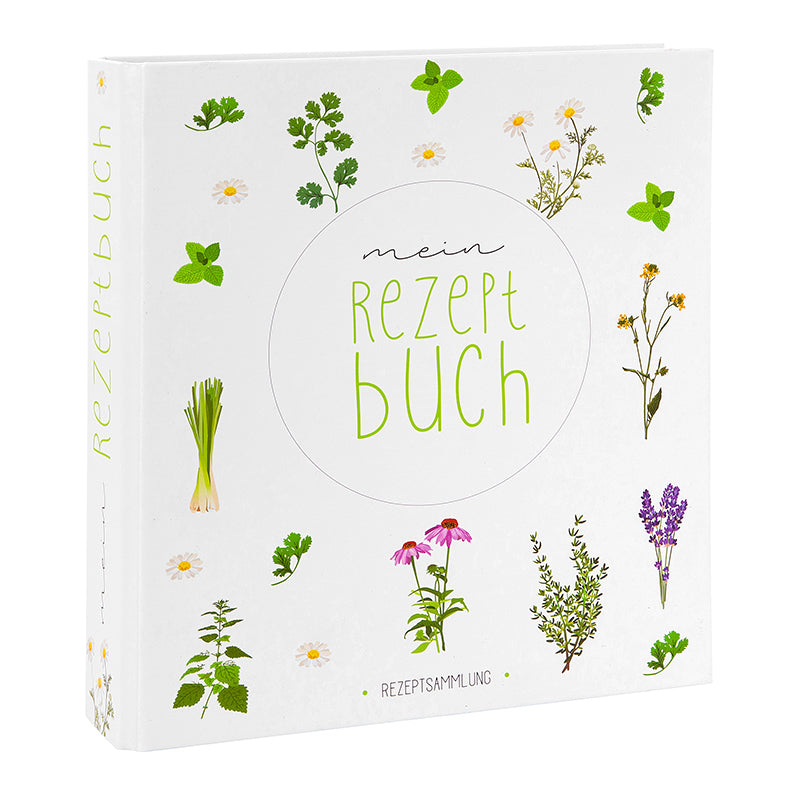 Goldbuch Rezeptordner, 210 × 220 mm, liniert, Hardcover, 50 Seiten – Wildblumen, Weiss